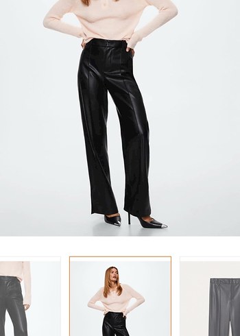 Mango Deri Kadın Pantolon - Görsel 2