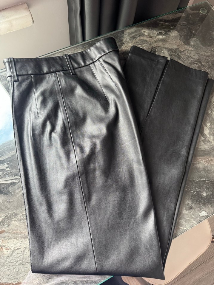 Mango Deri Kadın Pantolon - Görsel 4