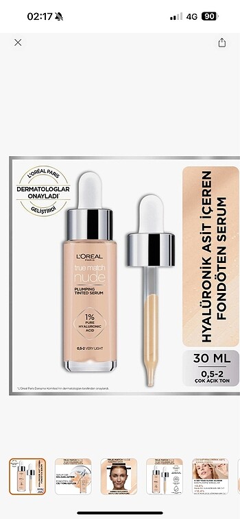 Loreal Paris True Match Serum Fondöten Very Light