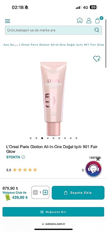 Loreal Paris Glotion Glow 901 Fair