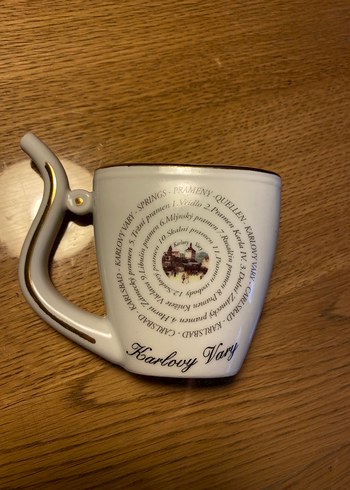 Karlovy Vary Vintage Özel Seri Vintage Beyaz Seramik Fincan - Görsel 2