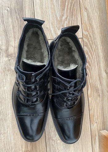 İtalyan Deri Erkek Siyah Klasik Bağcıklı Ayakkabı - Görsel 3