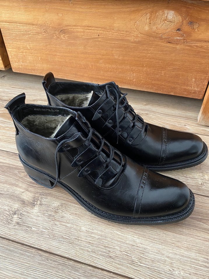 İtalyan Deri Erkek Siyah Klasik Bağcıklı Ayakkabı - Görsel 2