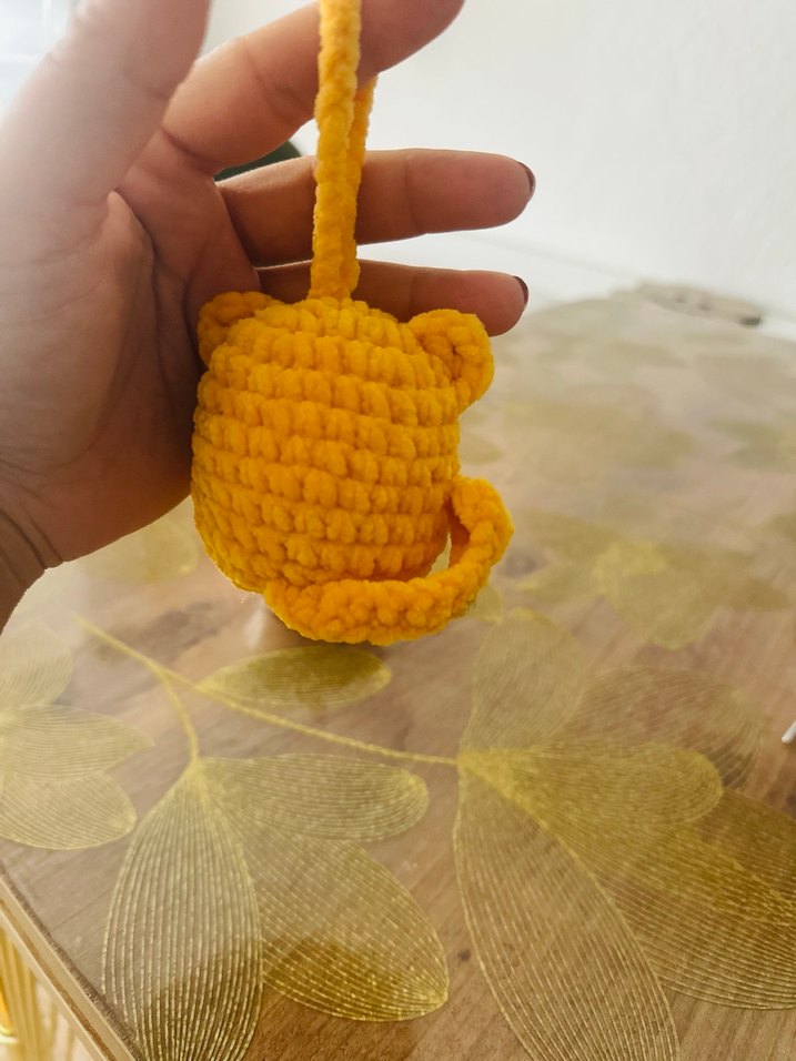 Sarı Örgü Kedi Oyuncağı - Görsel 5