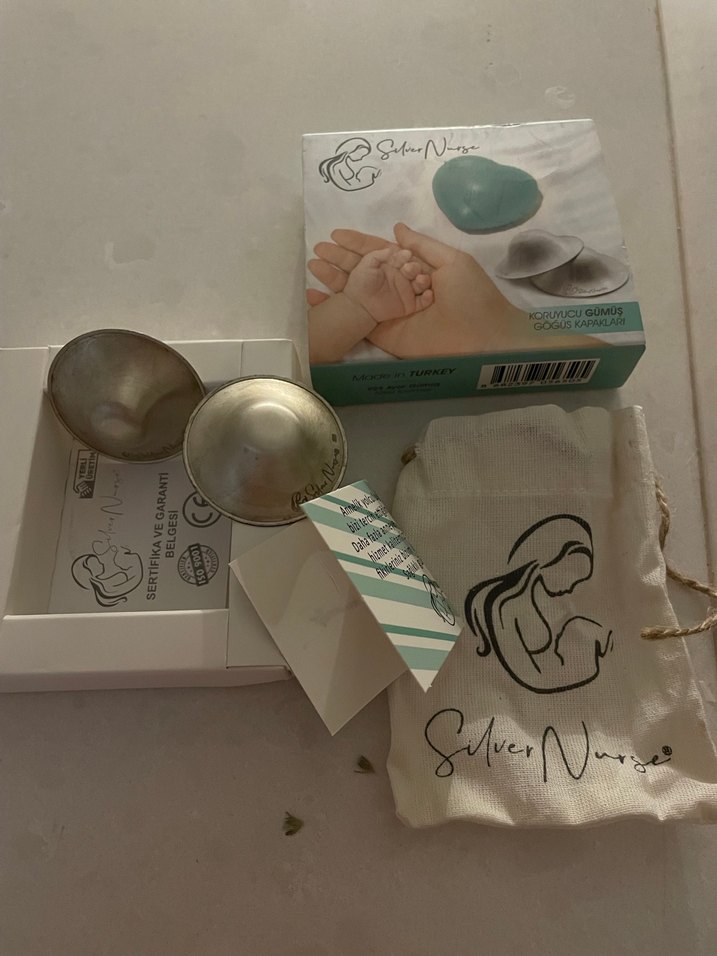 Turkuaz Mini Göğüs Kapakları - Koruyucu Gümüş - Görsel 2