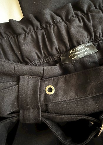 Bershka Bershka Siyah Çift Kemerli Kadın Pantolon