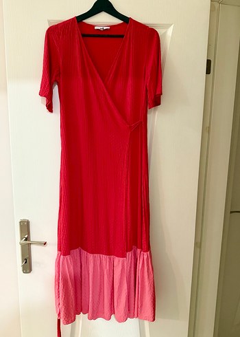 AdL Kırmızı Bohem Elbise - Görsel 5