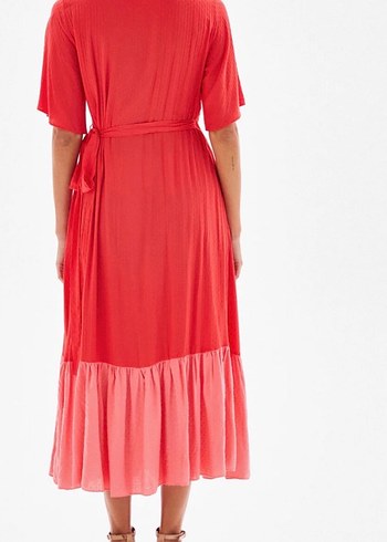 AdL Kırmızı Bohem Elbise - Görsel 2
