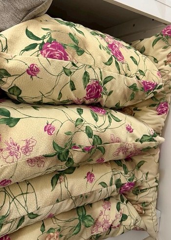 Pembe Çiçek Desenli Bohem Minder - Görsel 4