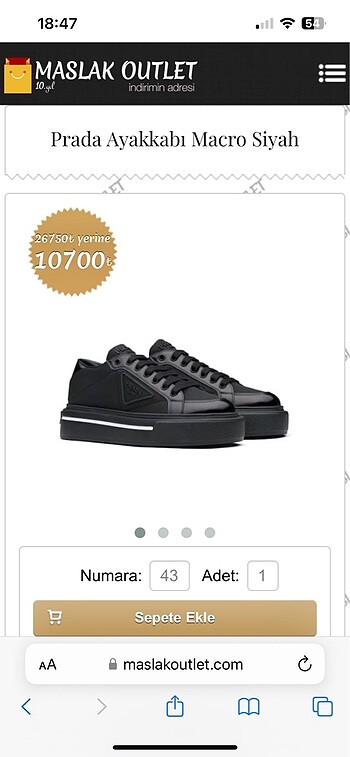 Prada Erkek Siyah Ayakkabı