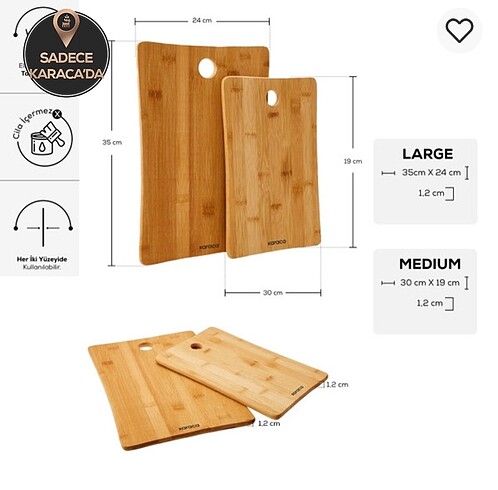 Karaca Bambu 2?li Kesme Tahtası