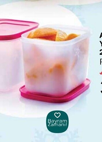 Tupperware 2 li Alaska buzluk kabı 1 lt 