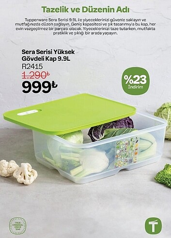 Tupperware Sera 9.9 lt saklama kabı 