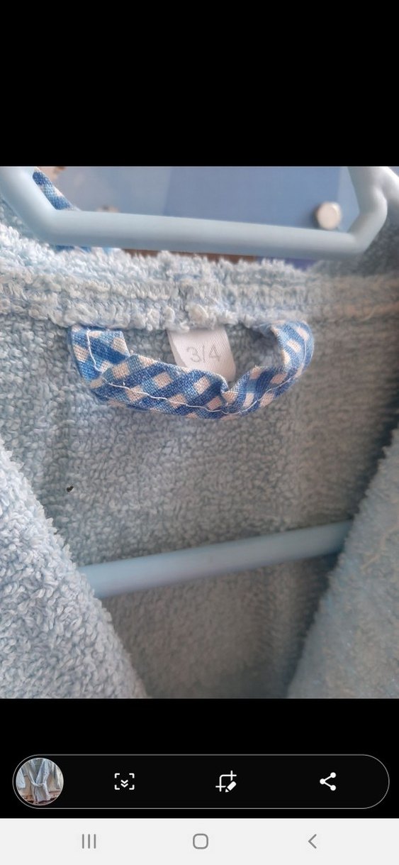 Mavi Nakışlı Erkek Çocuk Bornoz - Görsel 2