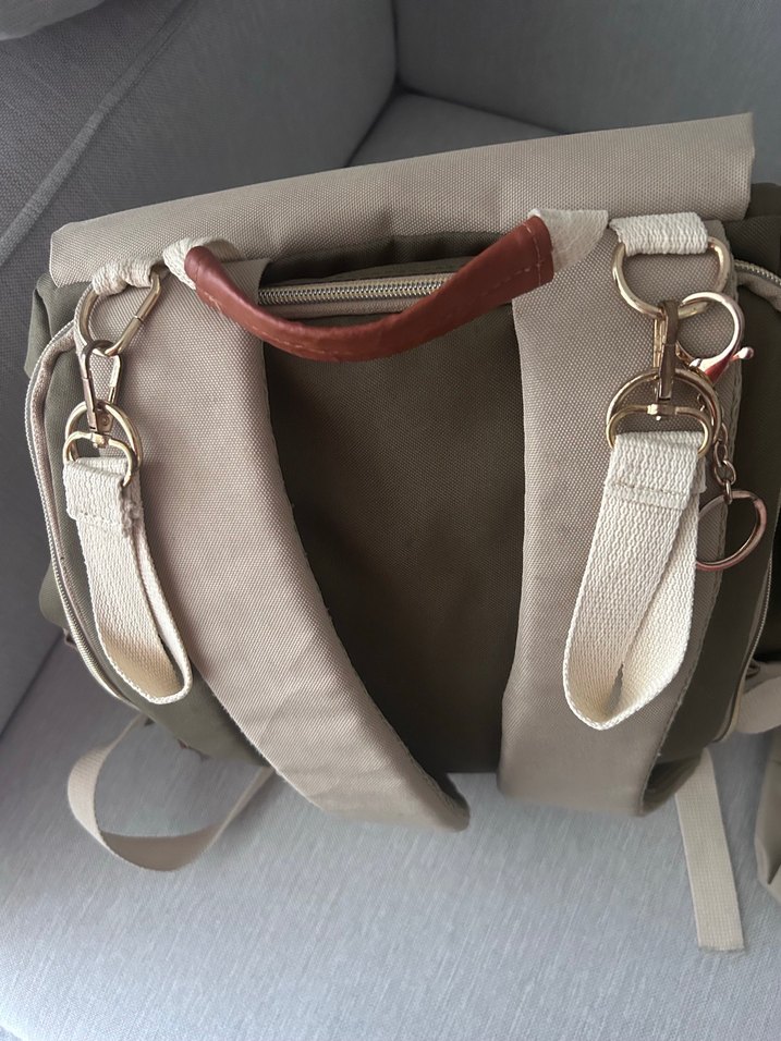 Kraft Bej ve Haki Bebek Bakım Çantası Seti - Görsel 5