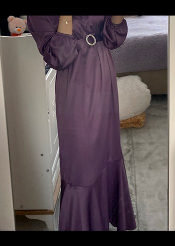 Diğer saten Uzun Kadın Elbise