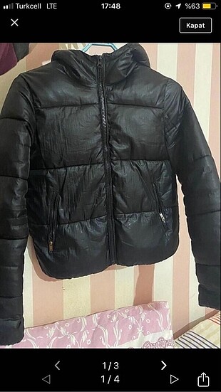Şişme mont siyah