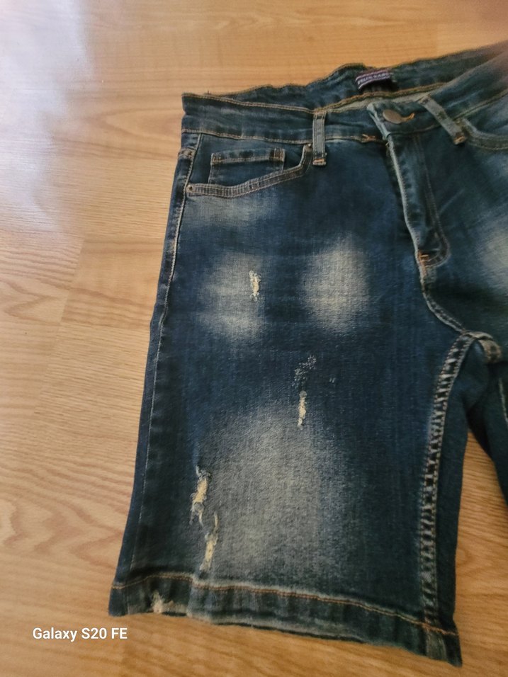 Erkek Mavi Denim Kısa Şort - Görsel 2