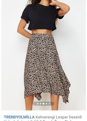 Trendyol Milla leopar desenli etek