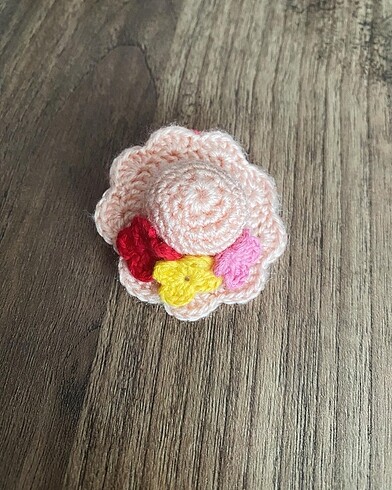 Beden pembe Renk örgü şapka toka