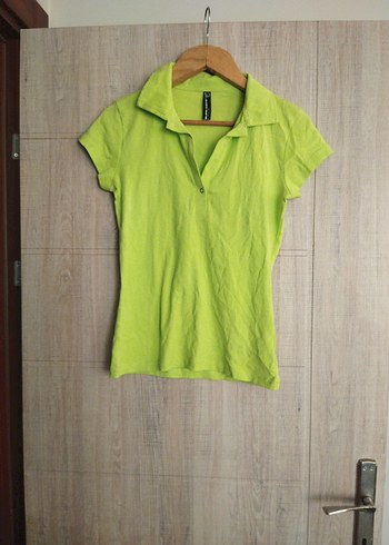 Spor tarzda açık yeşil Polo yaka t-shirt