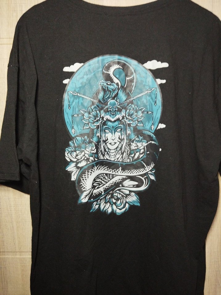 Queen of gejsha siyah baskılı tişört - Görsel 4