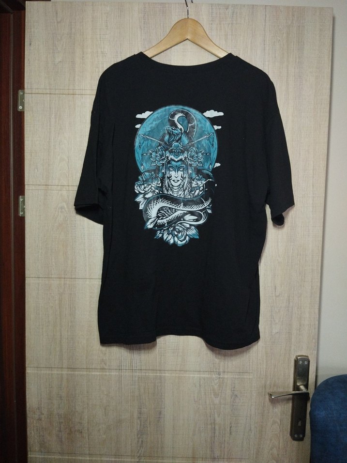 Queen of gejsha siyah baskılı tişört - Görsel 3
