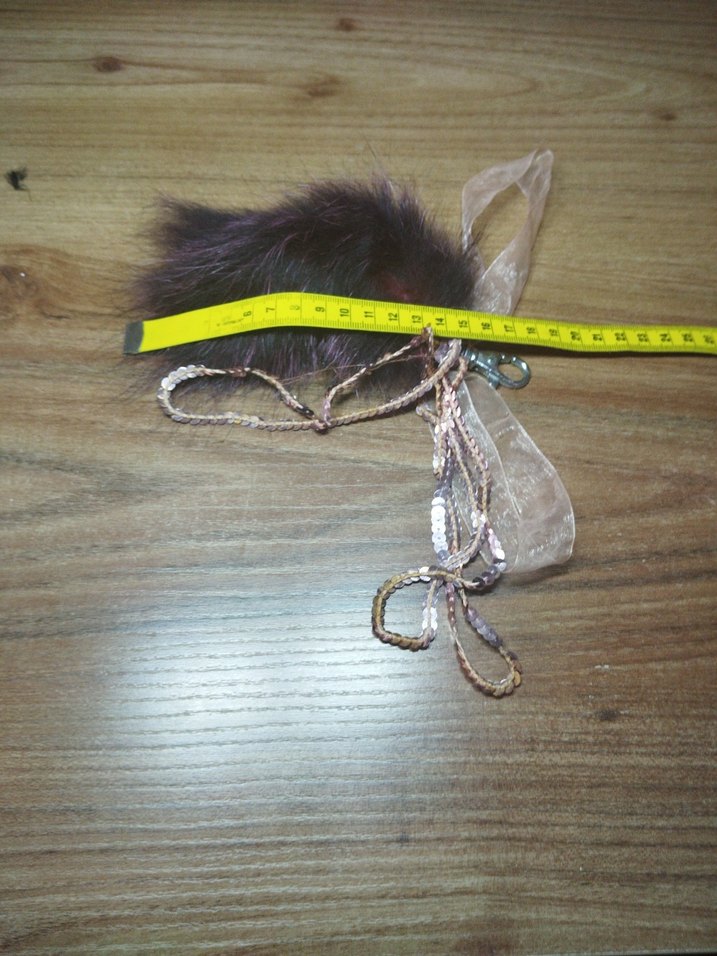 Bordo Bohem Kürklü Anahtarlık çanta çarm - Görsel 4