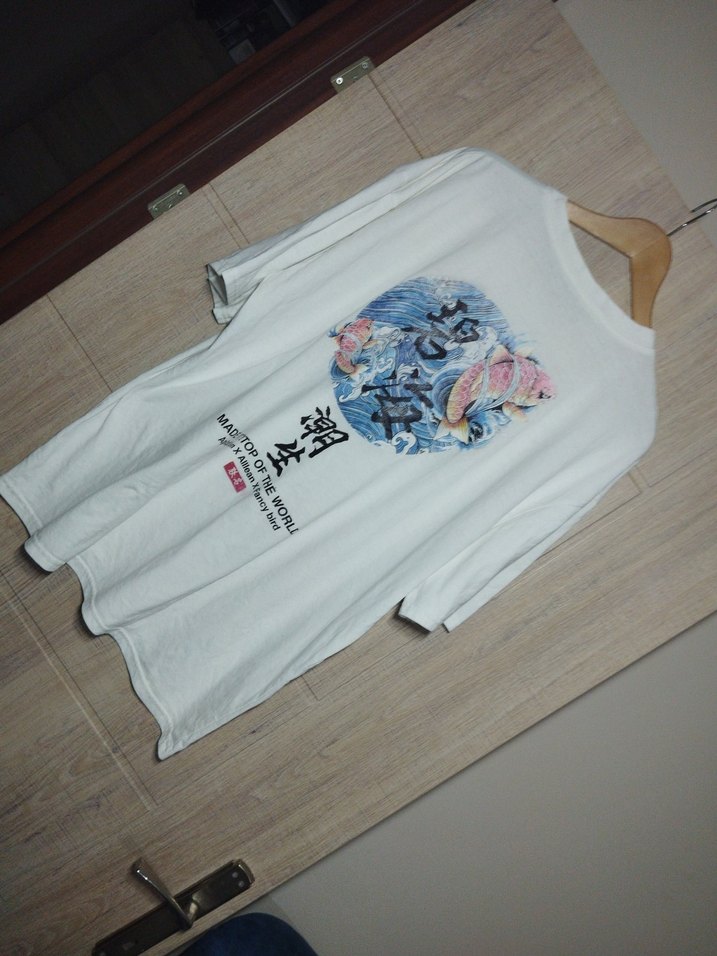 Beyaz Baskılı Pamuklu Erkek Tişört - Görsel 4