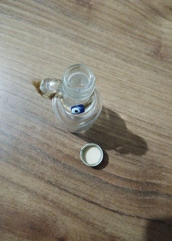 kadın parfüm esans şişesi kulplu metal kapaklı - Görsel 3