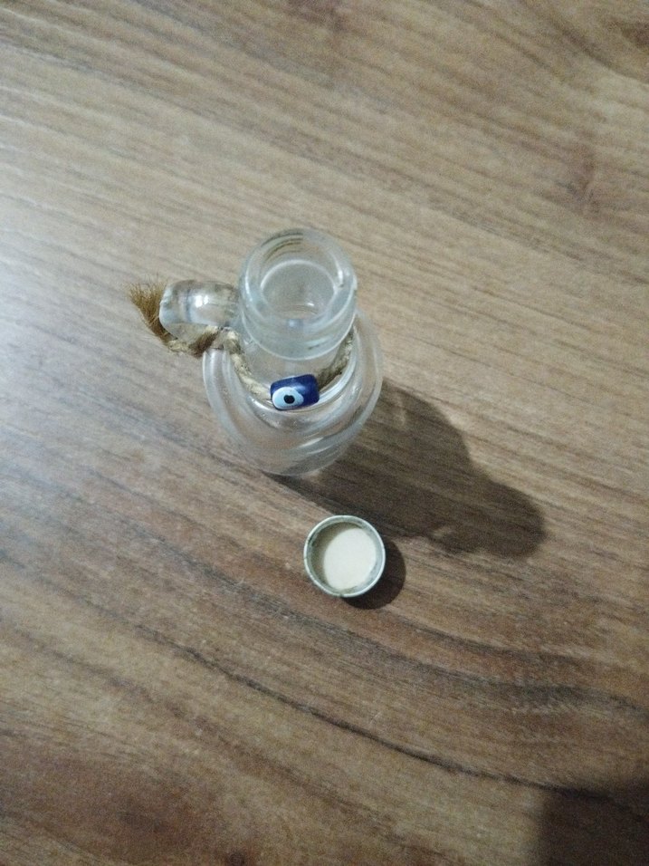 kadın parfüm esans şişesi kulplu metal kapaklı - Görsel 3