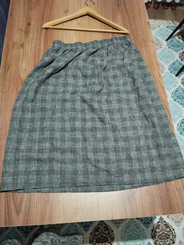 Gri Pilili Midi Etek - Görsel 2