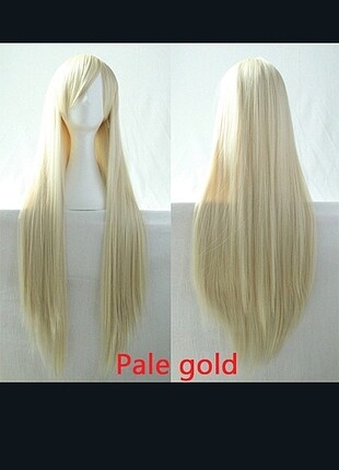 Platin sarı uzun peruk 