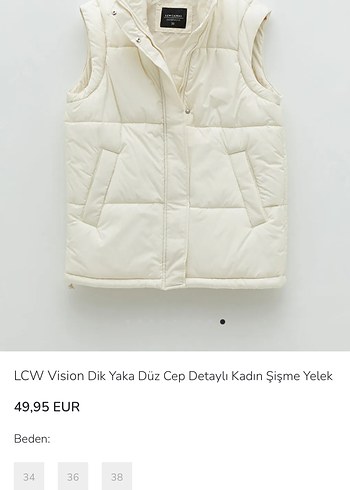 LCW Kadın Beyaz Dik Yaka Şişme Yelek - Görsel 3