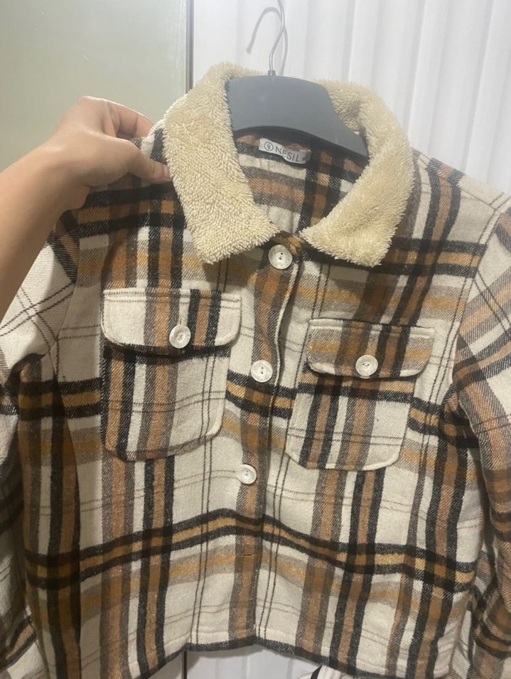 Düğmeli Ekose Kadın Gömlek - Görsel 2