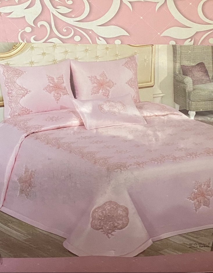 Pembe Nakışlı Nevresim takımı - Görsel 2