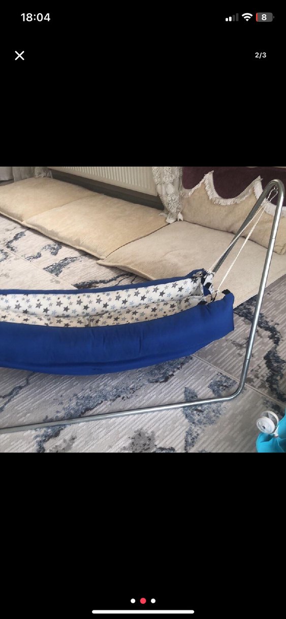 Svava Mavi Portatif Bebek Hamak Beşik - Görsel 3
