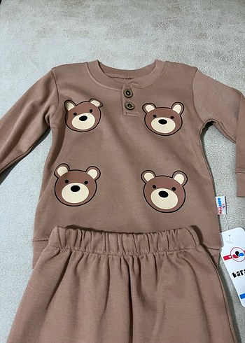 Kahverengi Ayıcık Desenli Bebek Takımı - Görsel 2