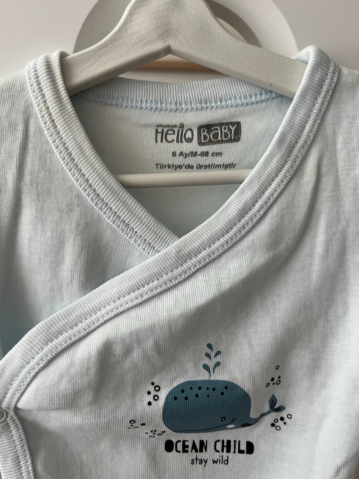 MaviKısa Kollu Bebek Body - Görsel 2