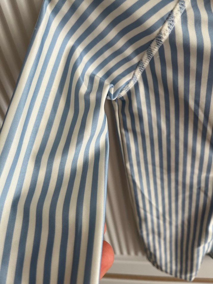 Uzun Kollu Çizgili Bebek mayo Fermuarlı - Görsel 3