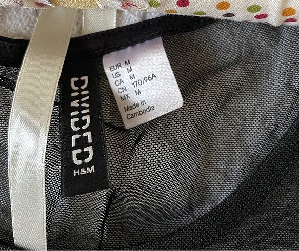 m Beden H&M Transparan tül detay crop
