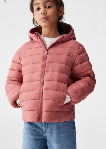 Mango Kapüşonlu Fermuarlı Kız Çocuk Mont