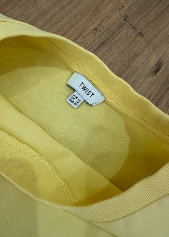 40 Beden sarı Renk Twist Sarı Günlük Elbise
