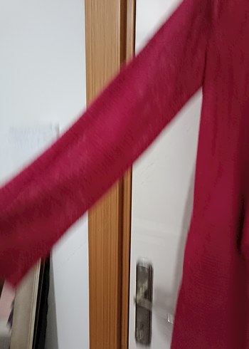 Pembe Kadın Salaş Midi Hırka - Görsel 3