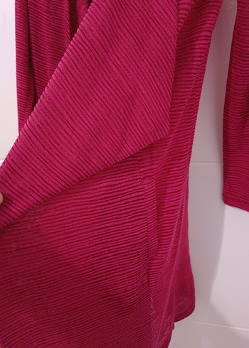 Pembe Kadın Salaş Midi Hırka - Görsel 2