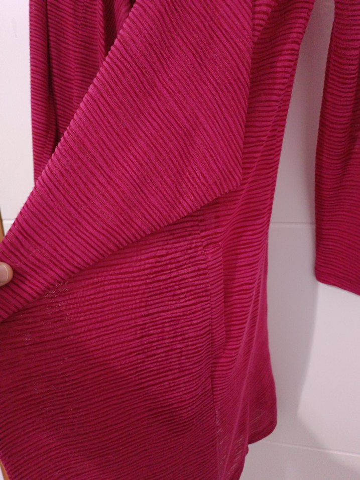 Pembe Kadın Salaş Midi Hırka - Görsel 2