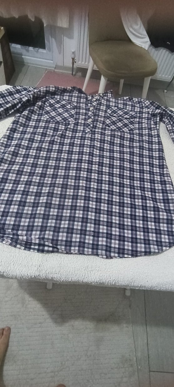 Gri Düğmeli Kadın Gömlek - Görsel 3