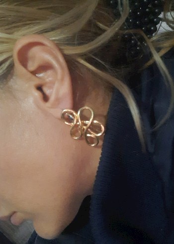 gold Midi Kadın Küpeler - Görsel 4