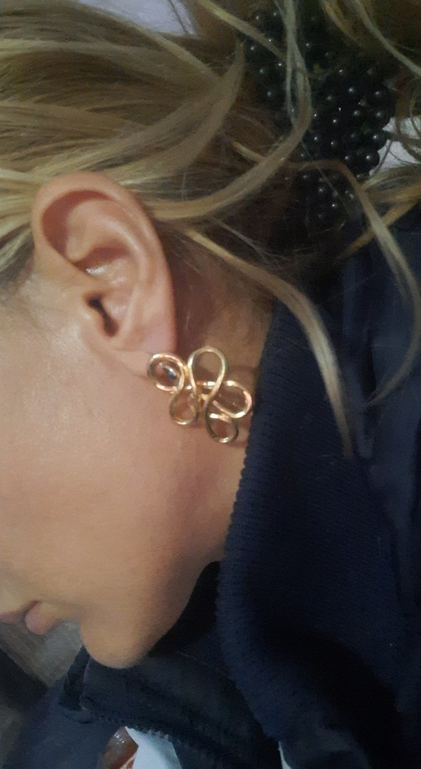 gold Midi Kadın Küpeler - Görsel 4