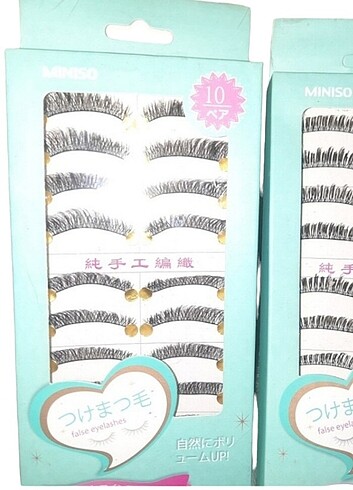 Miniso 10 çift yeni etiketli miniso gece takma kirpik